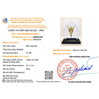 The Risen Christ 24K Gold-Plated Bronze Statue Crystal Display