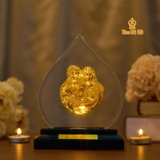 The Holy Family 24K Gold-Plated Crystal Display