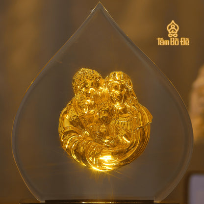 The Holy Family 24K Gold-Plated Crystal Display
