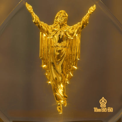 The Risen Christ 24K Gold-Plated Crystal Display