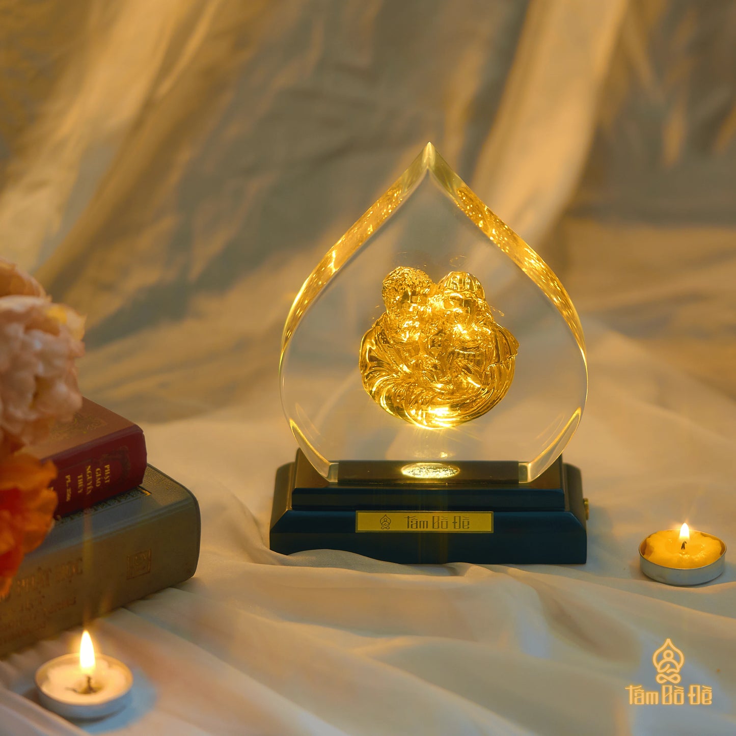 The Holy Family 24K Gold-Plated Crystal Display