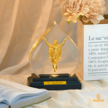The Risen Christ 24K Gold-Plated Crystal Display