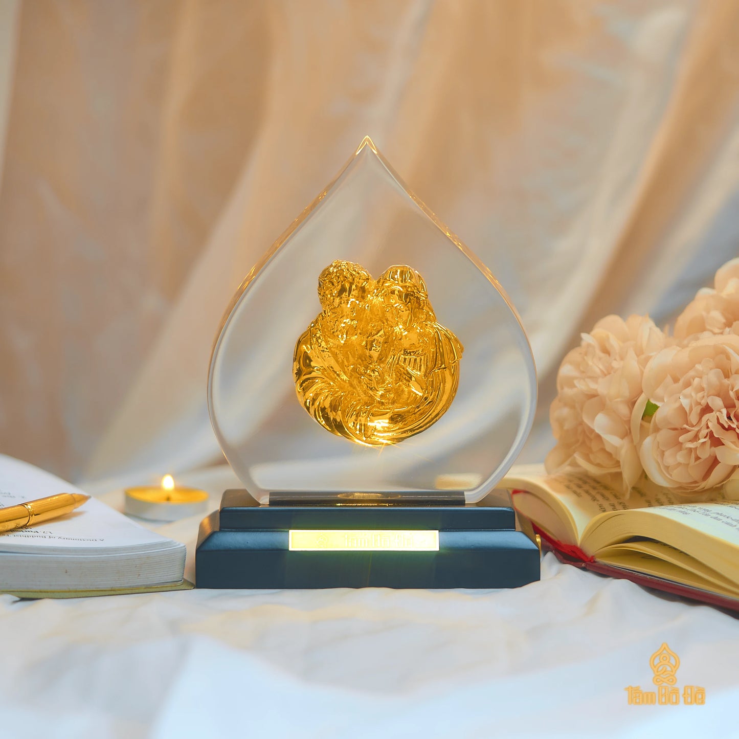 The Holy Family 24K Gold-Plated Crystal Display