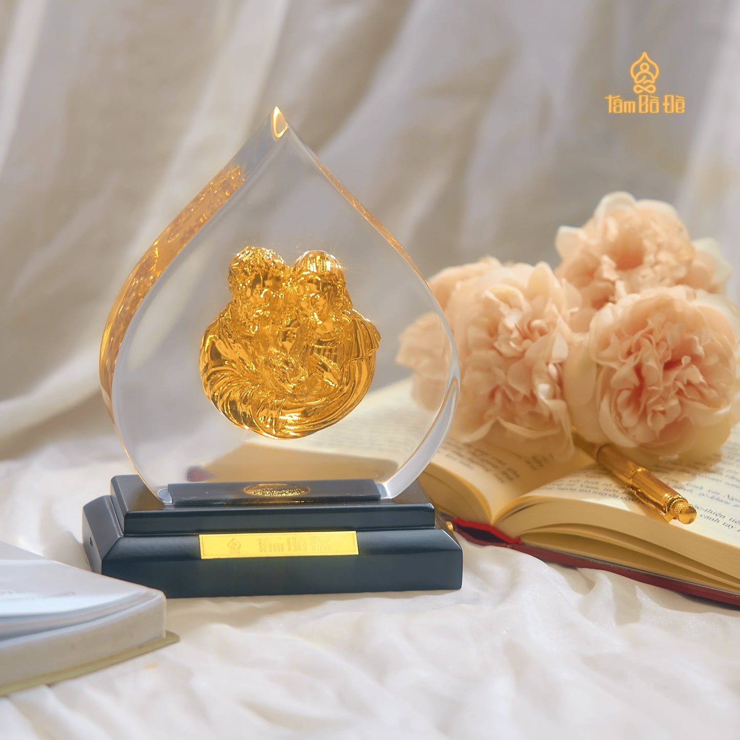 The Holy Family 24K Gold-Plated Crystal Display