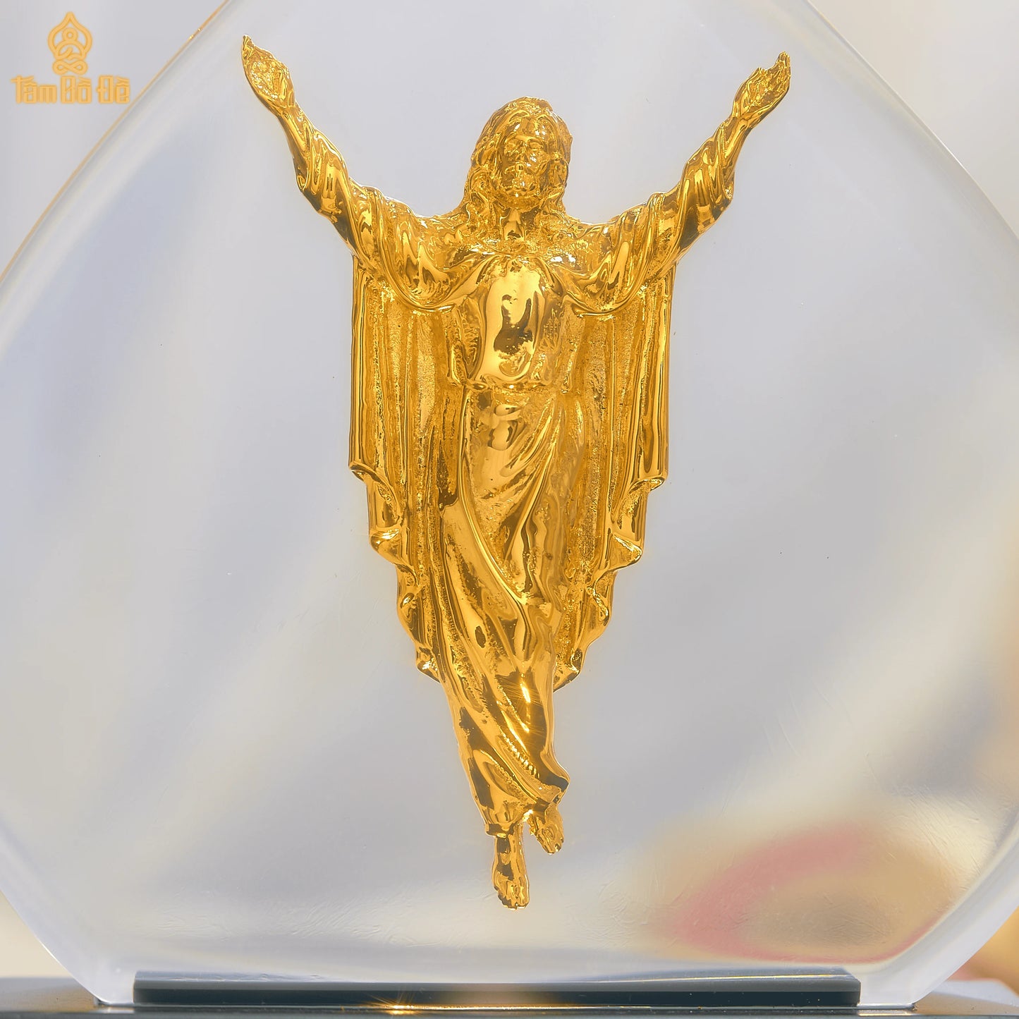 The Risen Christ 24K Gold-Plated Crystal Display