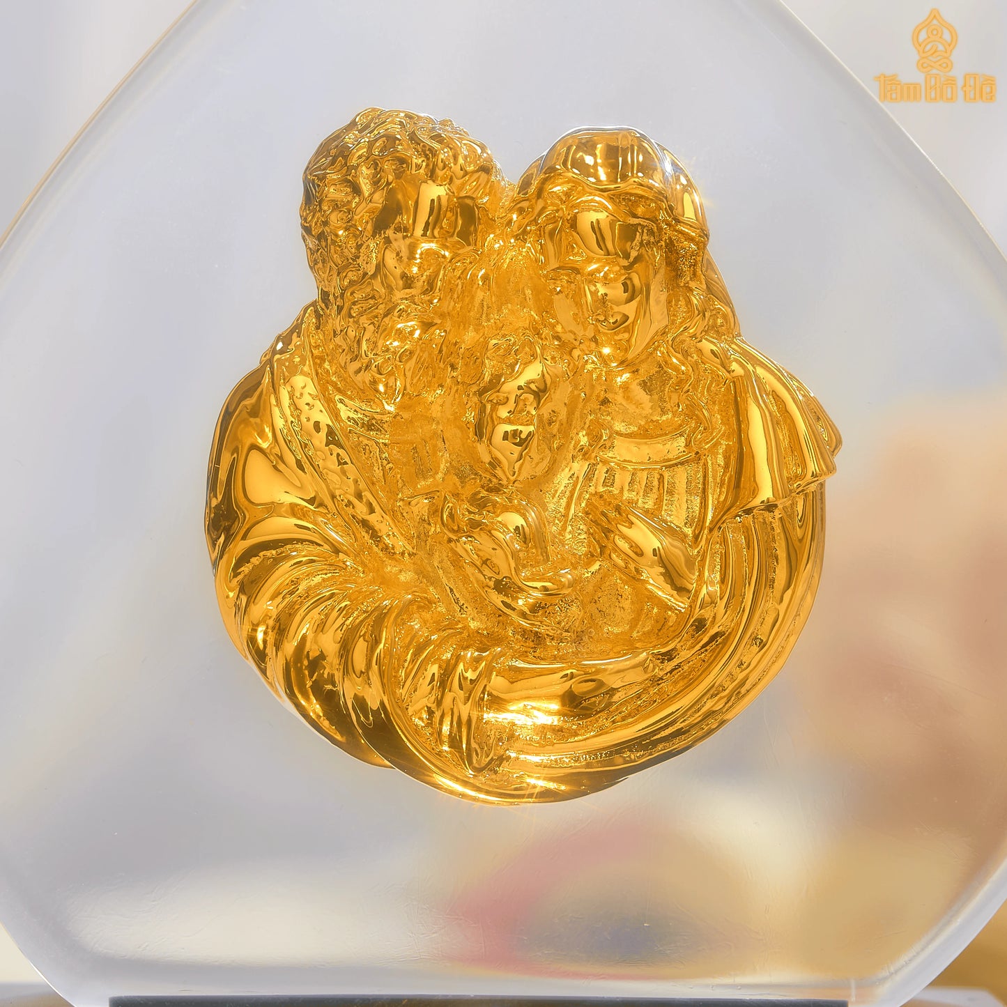 The Holy Family 24K Gold-Plated Crystal Display