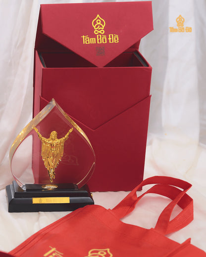 The Risen Christ 24K Gold-Plated Crystal Display